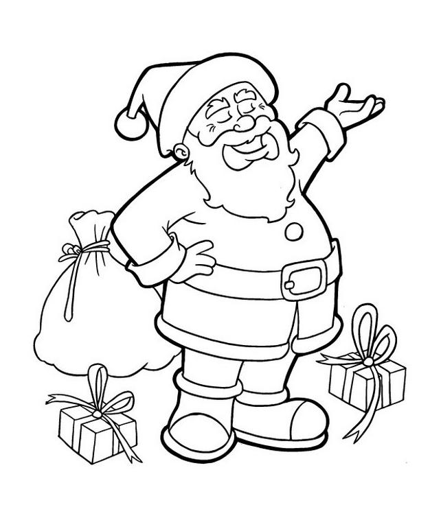 coloriage pere noel fait sa tournee